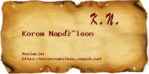 Korom Napóleon névjegykártya